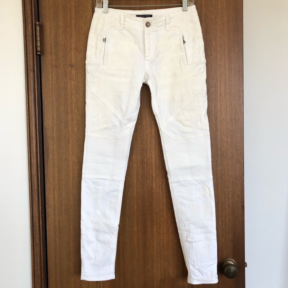 Marissa Webb Hand Painted Jamila Moto Jeans